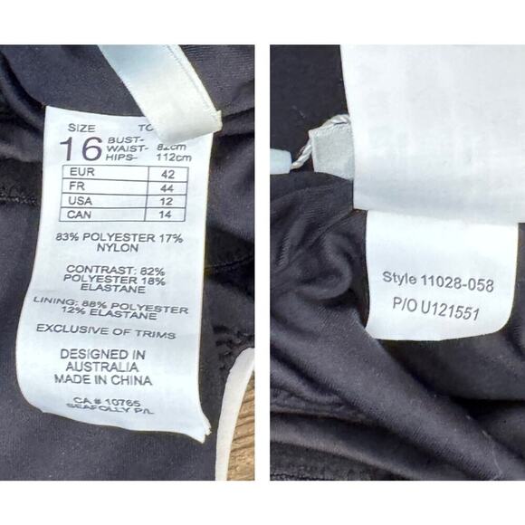 Seafolly Active Piped One-Piece Swimsuit Size US/12 - Picture 7 of 8